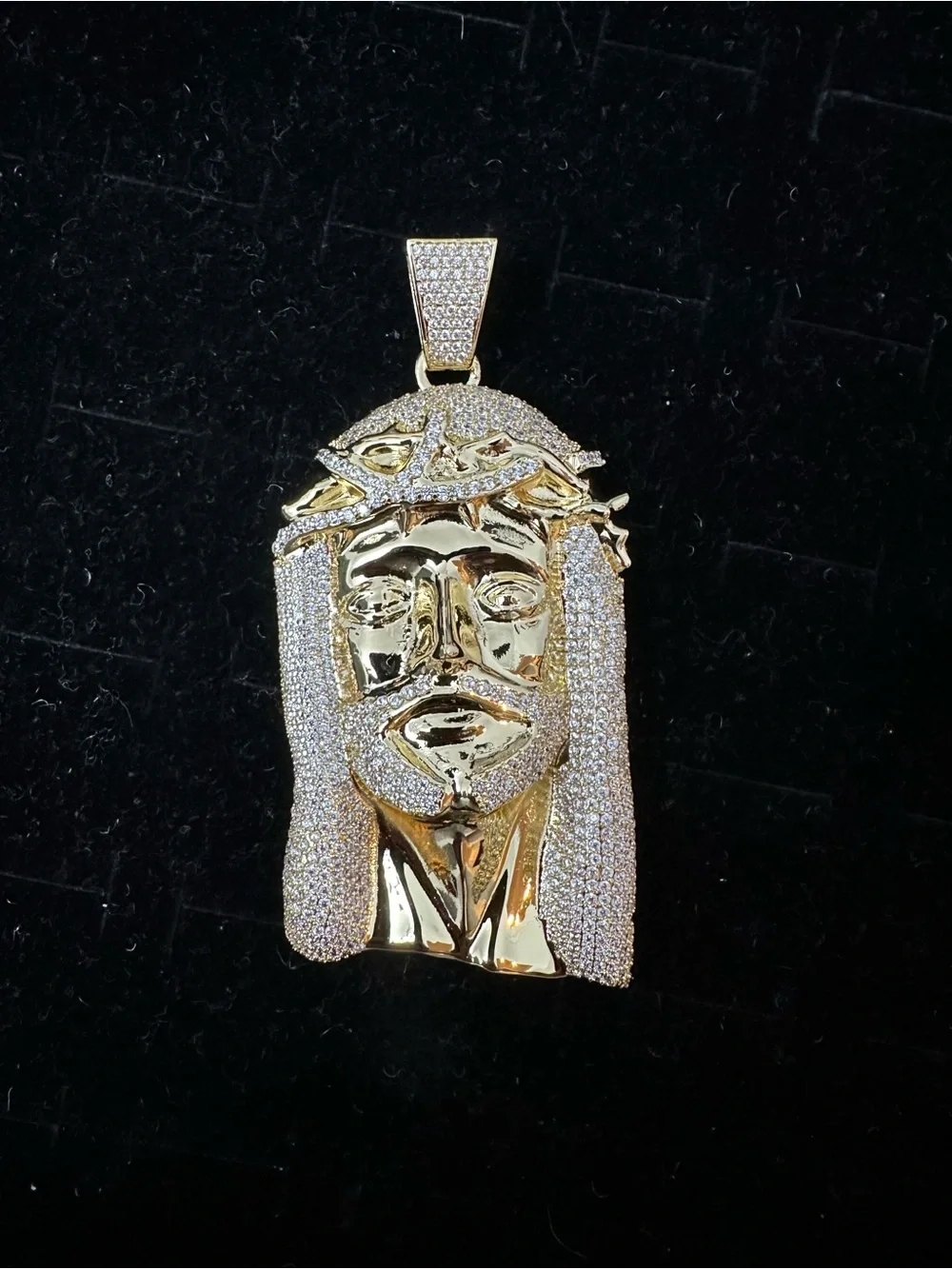 New Gold plated cz Jesus Head Pendant Charm